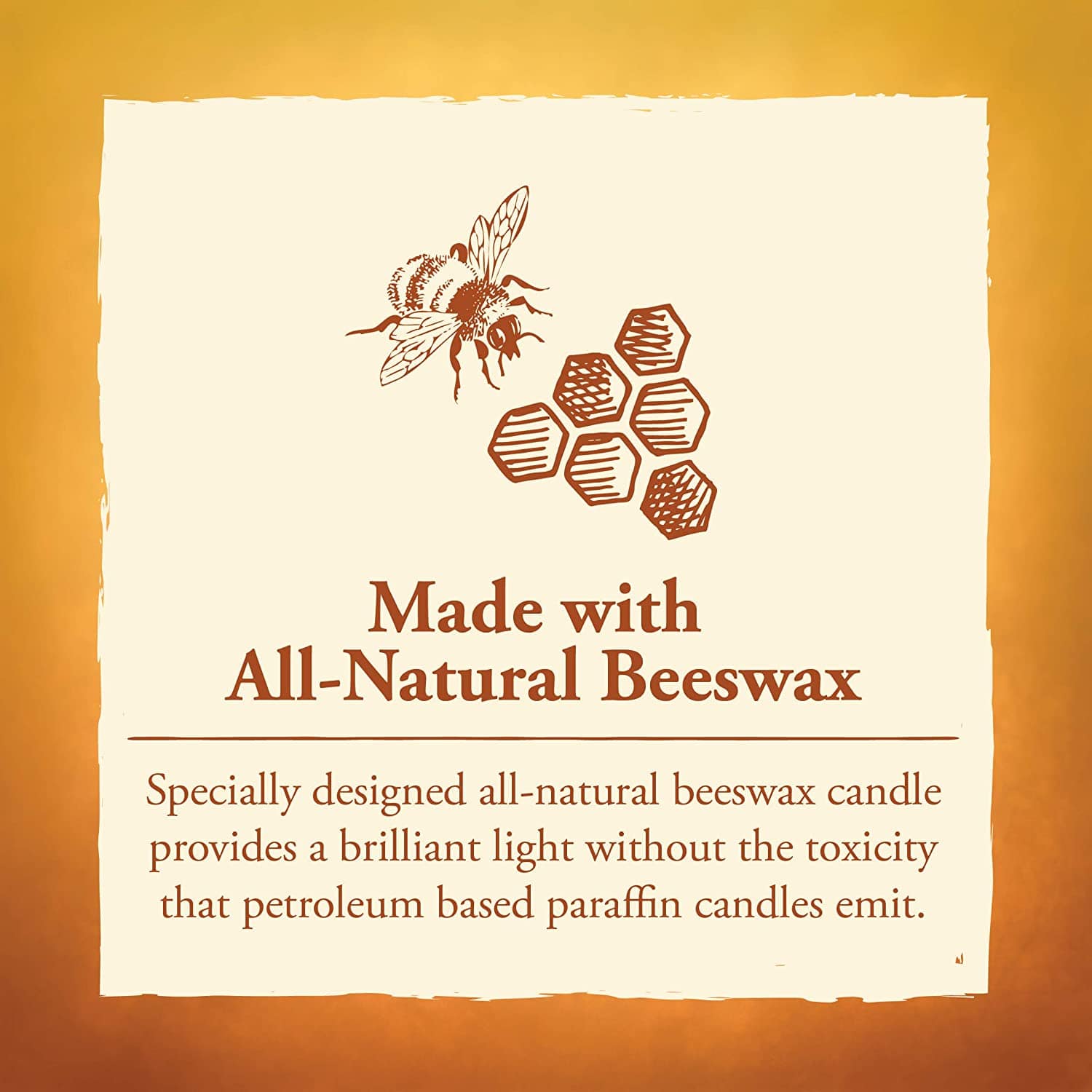 Candle by the Hour 50-Hour Beehive Candle, Eco-Friendly Natural Beeswax with Cotton Wick