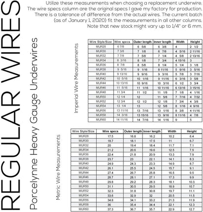 Carbon Steel Replacement Underwire Repair - Nylon Coated - Heavy Gauge Sturdy Wire for Bras - Regular Wire Size 38-1 Pair - See Pictures for Measurements and How to Order