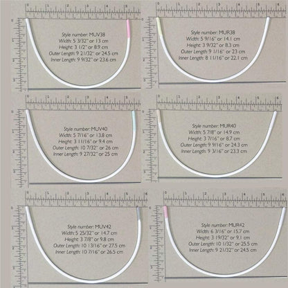 Carbon Steel Replacement Underwire Repair - Nylon Coated - Heavy Gauge Sturdy Wire for Bras - Regular Wire Size 38-1 Pair - See Pictures for Measurements and How to Order