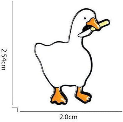 Cartoon Brooches,Mini Lapel Pins Enamel Pin with Knife Funny Animal Badges Brooch Funny Cartoon Cat Goose Brooch Cute Fashion Jewelry
