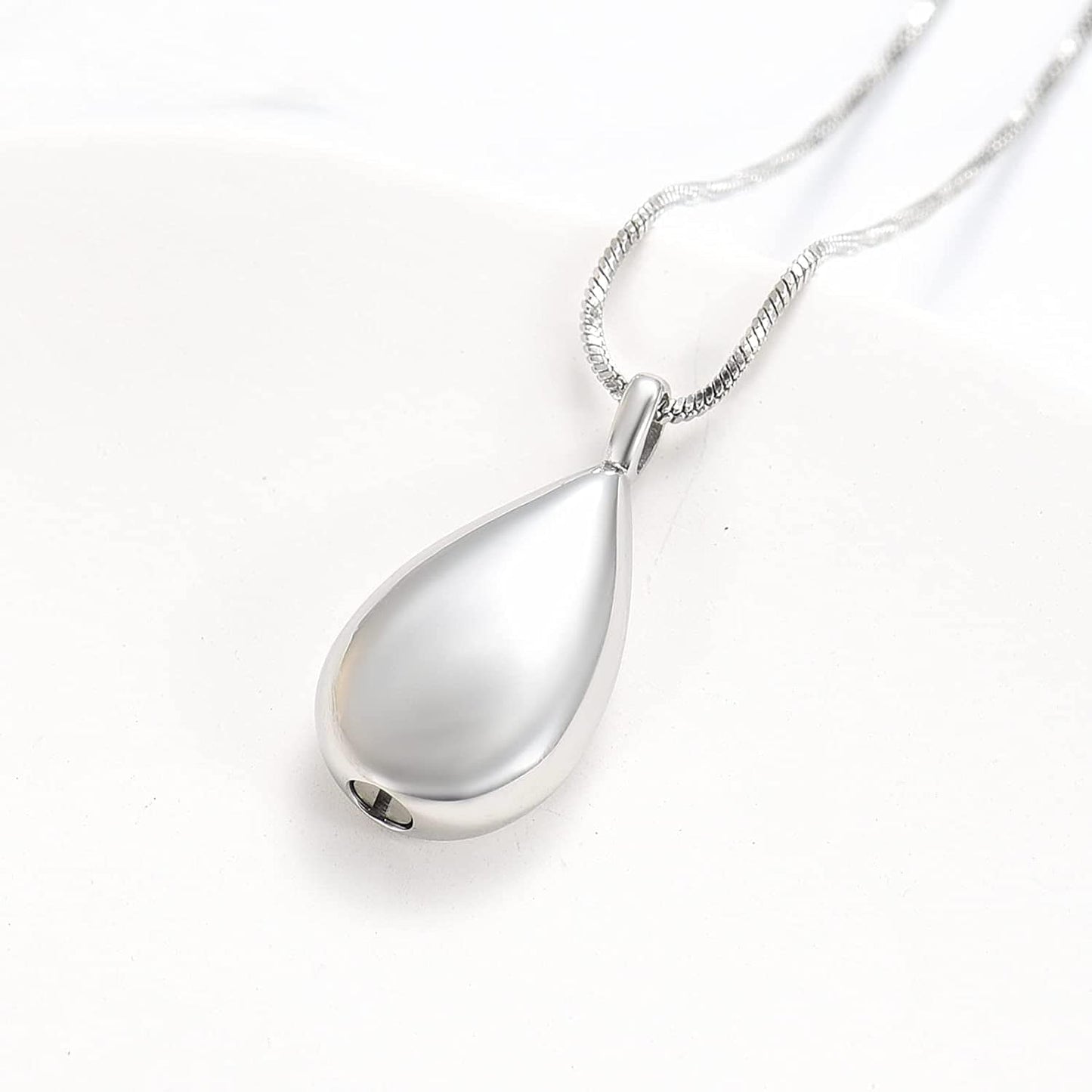 Carved Teardrop Keepsake Ashes Necklace Urn Pendant Cremation Memorial Jewelry-Always in My Heart