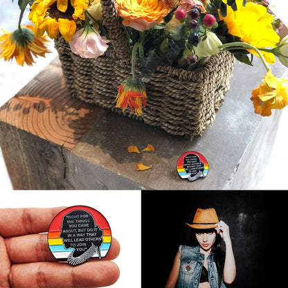 Casenn for RBG Pin Notorious I Dissent for Ruth Bader Ginsburg Soft Enamel Pins Justice Lapel Pins Brooch for Women Badges Pin Cartoon Figure Brooch for Clothing Bags Jackets Hat Accessory Decoration