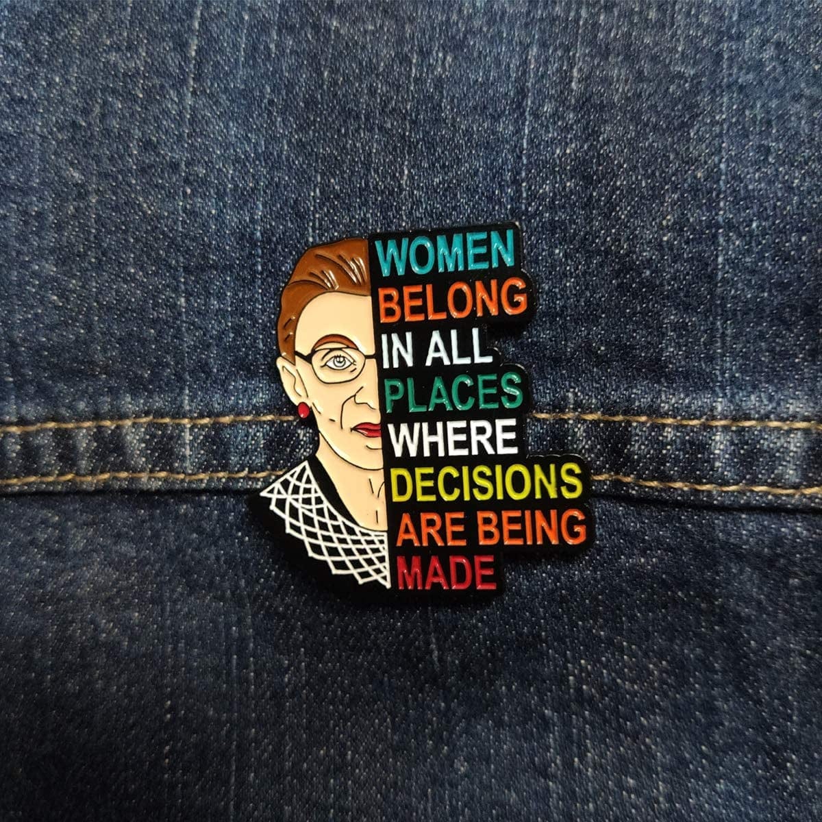 Casenn for RBG Pin Soft Enamel Pins Notorious I Dissent for Ruth Bader Ginsburg Justice Lapel Pins Brooch for Women Badges Pin Cartoon Figure Brooch for Clothing Bags Jackets Hat Accessory Decoration