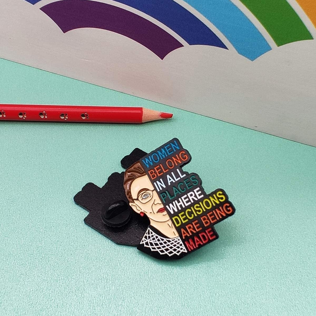 Casenn for RBG Pin Soft Enamel Pins Notorious I Dissent for Ruth Bader Ginsburg Justice Lapel Pins Brooch for Women Badges Pin Cartoon Figure Brooch for Clothing Bags Jackets Hat Accessory Decoration