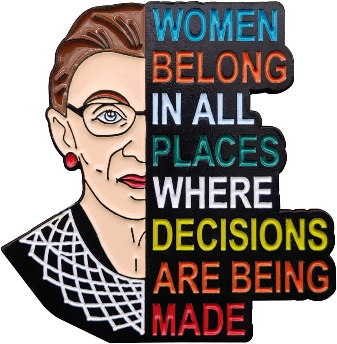 Casenn for RBG Pin Soft Enamel Pins Notorious I Dissent for Ruth Bader Ginsburg Justice Lapel Pins Brooch for Women Badges Pin Cartoon Figure Brooch for Clothing Bags Jackets Hat Accessory Decoration