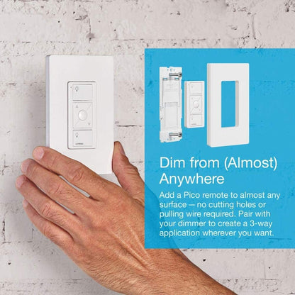 Caséta Deluxe Smart Dimmer Switch (2 Count) Kit with Caséta Smart Hub | Works with Alexa, Apple Homekit, Ring, Google Assistant | P-BDG-PKG2W-A | White