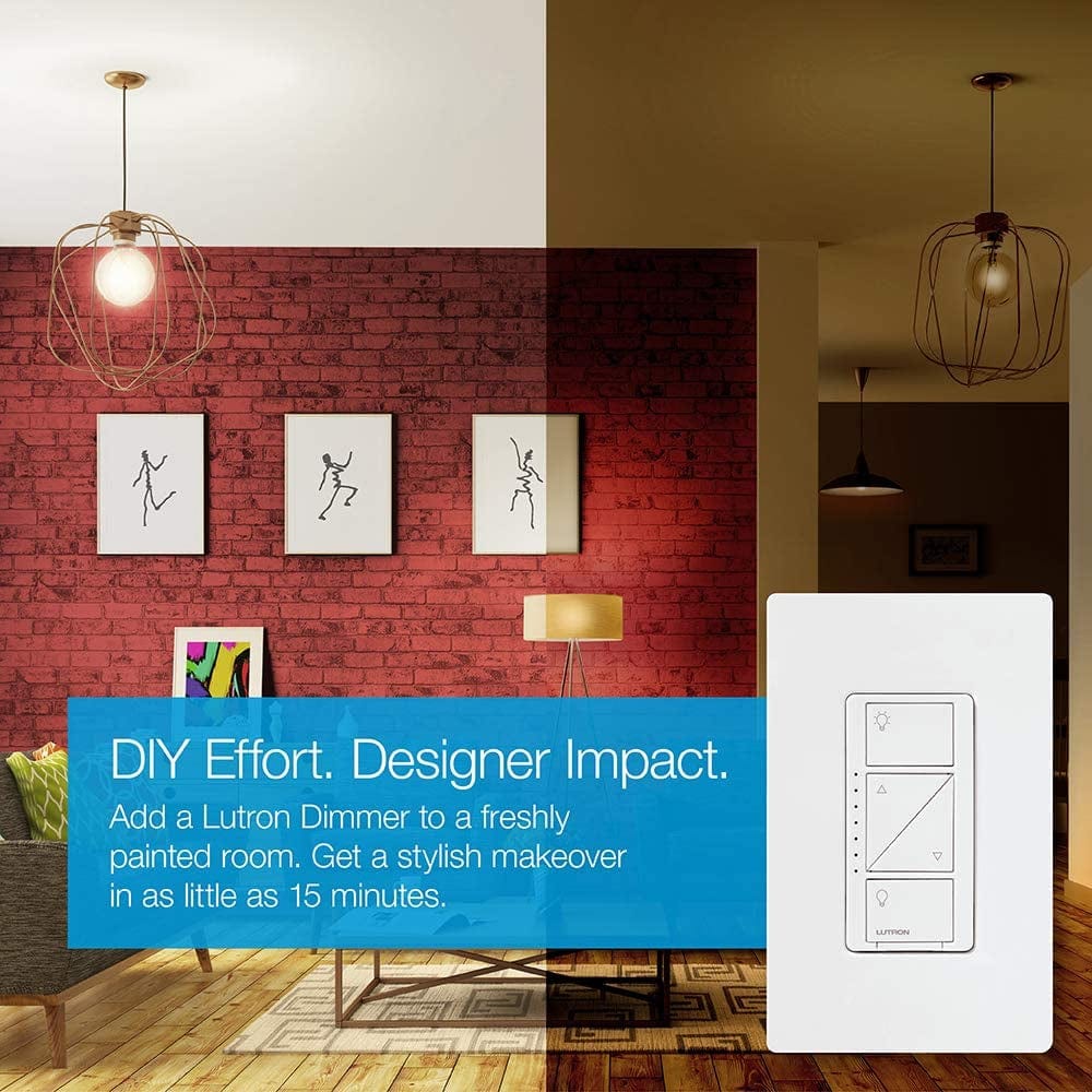 Caséta Deluxe Smart Dimmer Switch (2 Count) Kit with Caséta Smart Hub | Works with Alexa, Apple Homekit, Ring, Google Assistant | P-BDG-PKG2W-A | White