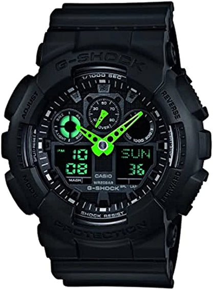 Casio Men'S GA-100 XL Series G-Shock Quartz 200M WR Shock Resistant Watch Black/Green
