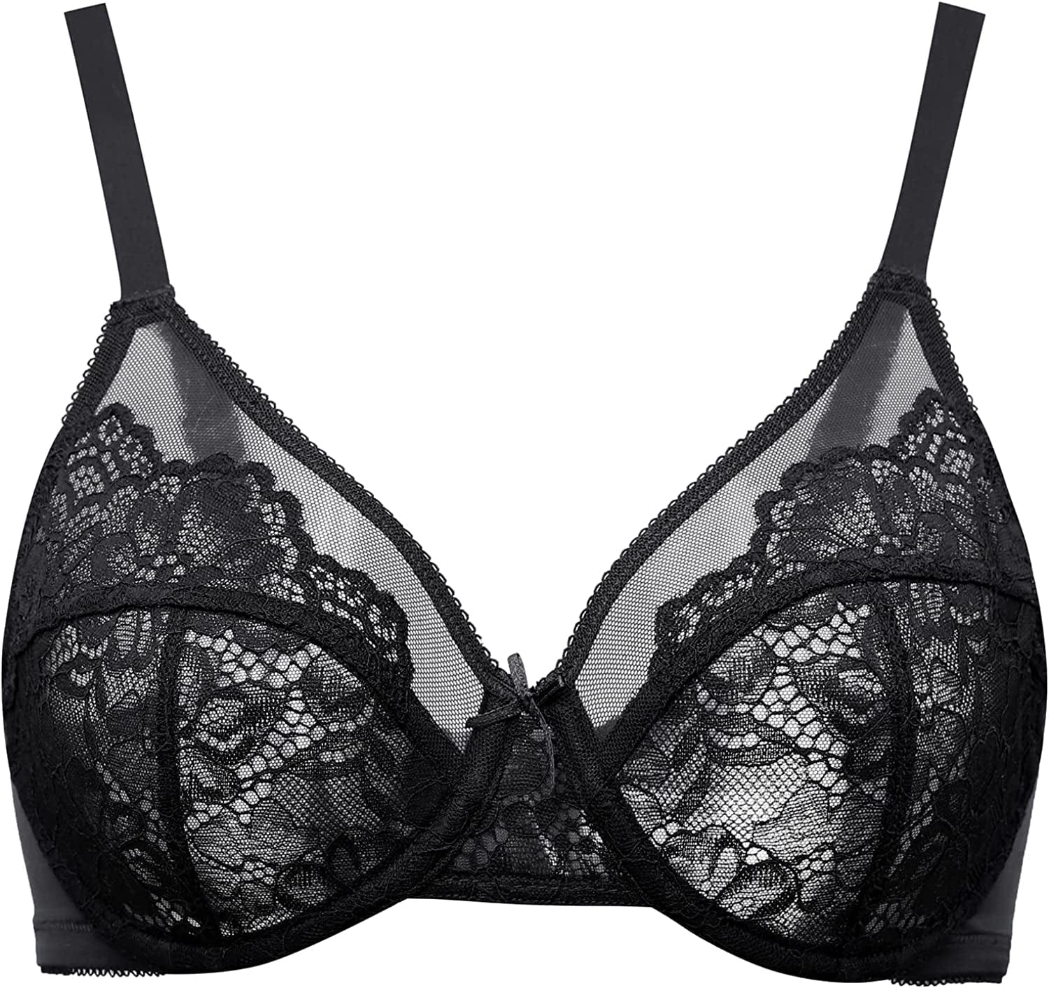 CASOLACE Women'S plus Size Sexy Lace Full Coverage Unlined Minimizer Underwire Bra