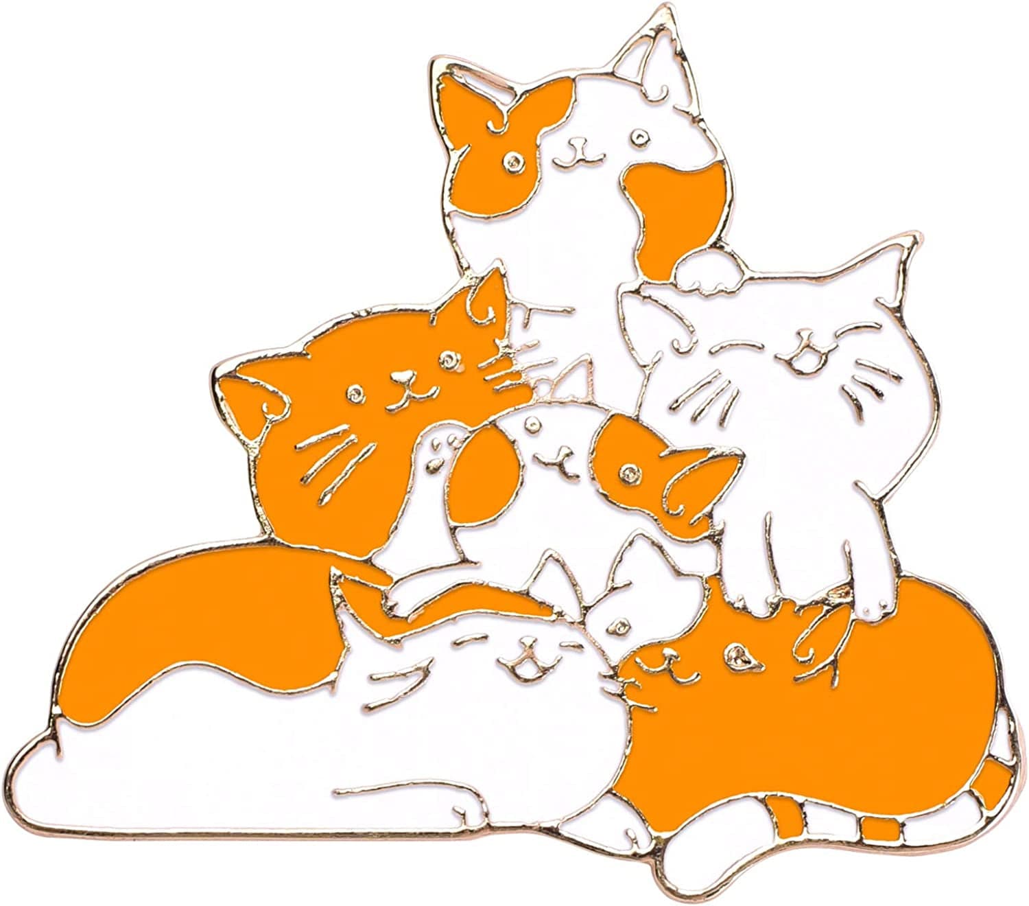 Cat Enamel Lapel Pin, Cat Enamel Pins, Funny and Cute Cat Pins for Clothes, Backpack, Hat, Handbag and Gift Pile Of Cats