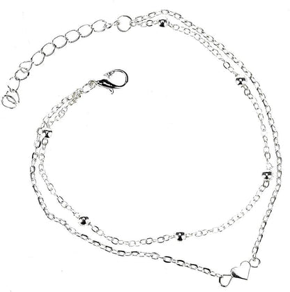 Beach Ankle Bracelets, Love Heart Charm Ankle Bracelet, Adjustable Beach Ankle Stainless Steel Anklet Chain Beach Foot Jewelry Apparel & Accessories > Jewelry > Anklets Generic   