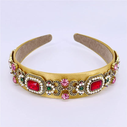 QTMY Designer Headbands Fashion Vintage Pearl Gemstone Hair Accessories Head Band Fashion Headwear Hairbands for Women Apparel & Accessories > Clothing Accessories > Headwear QTMY   
