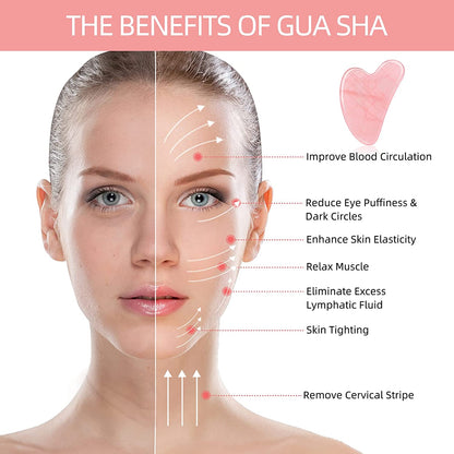 Gua Sha Facial Tool,Guasha Tool for Face,Facial and Body Massager,Natural Stones Rose Quartz,Scraping and SPA Acupuncture Therapy to Lift,Decrease Puffiness and Tighten.(Pink) Health & Beauty > Personal Care > Cosmetics > Cosmetic Tools > Skin Care Tools Ecoswer   