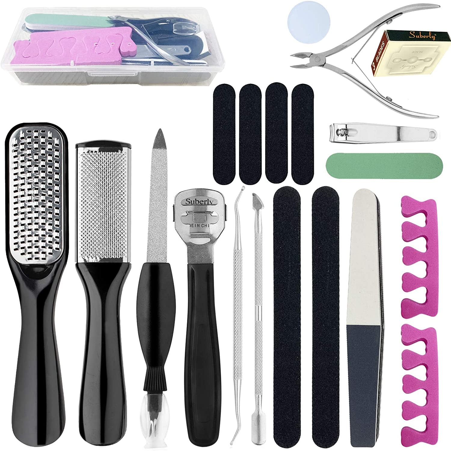 Professional Pedicure Tools Kit 20 in 1, Bagvhandbagro Foot Care Kit with Foot File Foot Rasp Scraper Dead Skin Remover Callus Scrubber Pedicure Tools for Men Women Christmas Gifts Health & Beauty > Personal Care > Foot Care Bagvhandbagro   