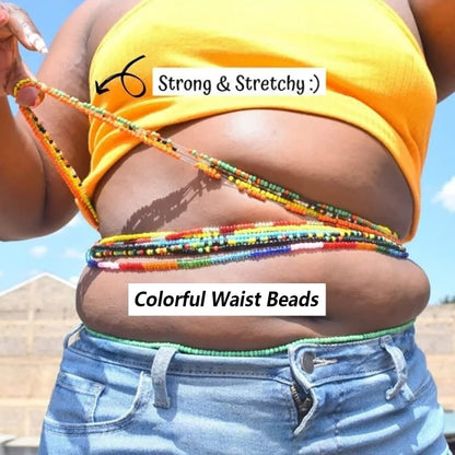 FUNEIA Waist Beads for Women Colorful African Belly Beads for the Waist Bikini Jewelry Chains Bead Waist Chains Set Apparel & Accessories > Jewelry > Body Jewelry FUNEIA   