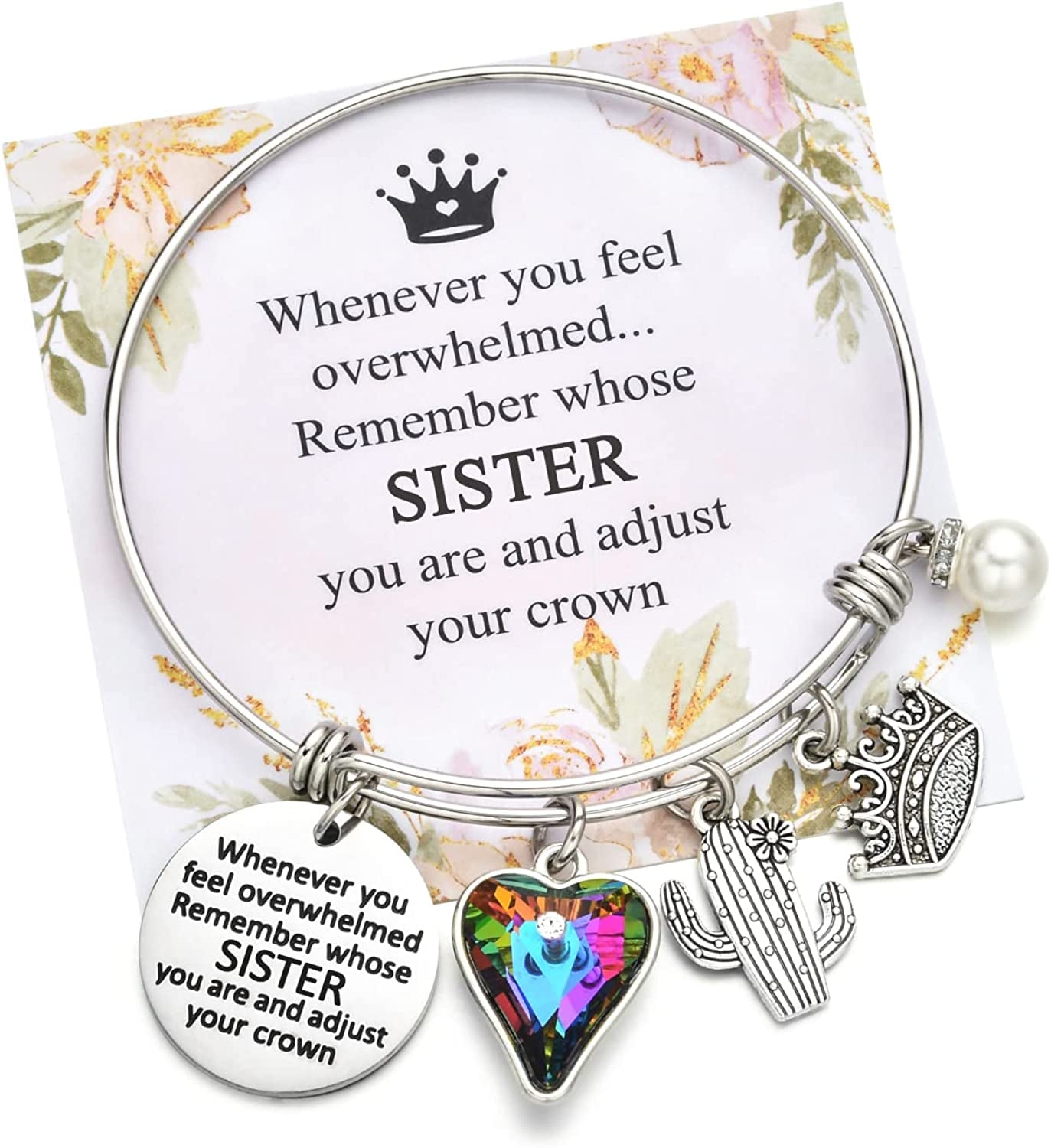 Inspirational Charm Bracelets Gifts for Aunt Mom Godmother Grandma Niece Sister Goddaughter Daughter Granddaughter Best Friend, Birthday Bangle Jewelry Gifts for Women and Teen Girls Apparel & Accessories > Jewelry > Bracelets Miss Pink Sister  