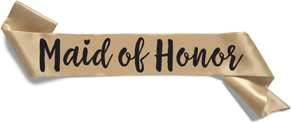 Team Bride Range Individual Sash - Sophisticated & Fun Party Favor for Bachelorette Party, Bridal Shower & Wedding Party - Double-Layer Sewn Satin (Maid of Honor, Rose Gold) Apparel & Accessories > Clothing Accessories > Sashes Bachelorette to Bride Champagne Maid of Honor 