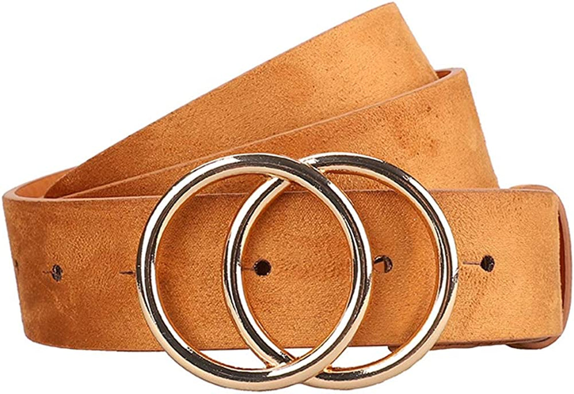 Earnda Women'S Leather Belt Fashion Soft Faux Leather Waist Belts for Jeans Dress Apparel & Accessories > Clothing Accessories > Belts Earnda Camel Medium: fits waist from 31"-34" 