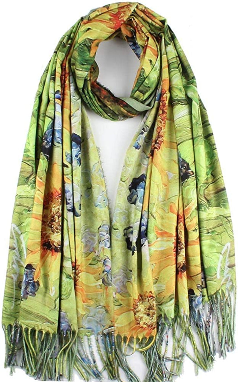 Soft Cashmere Feel Scarf for Women Elegant Art Print Winter Warm Scarves Large Shawl Wrap Monet Klimt Van Gogh Gifts Apparel & Accessories > Clothing Accessories > Scarves & Shawls Umjetnost C18  