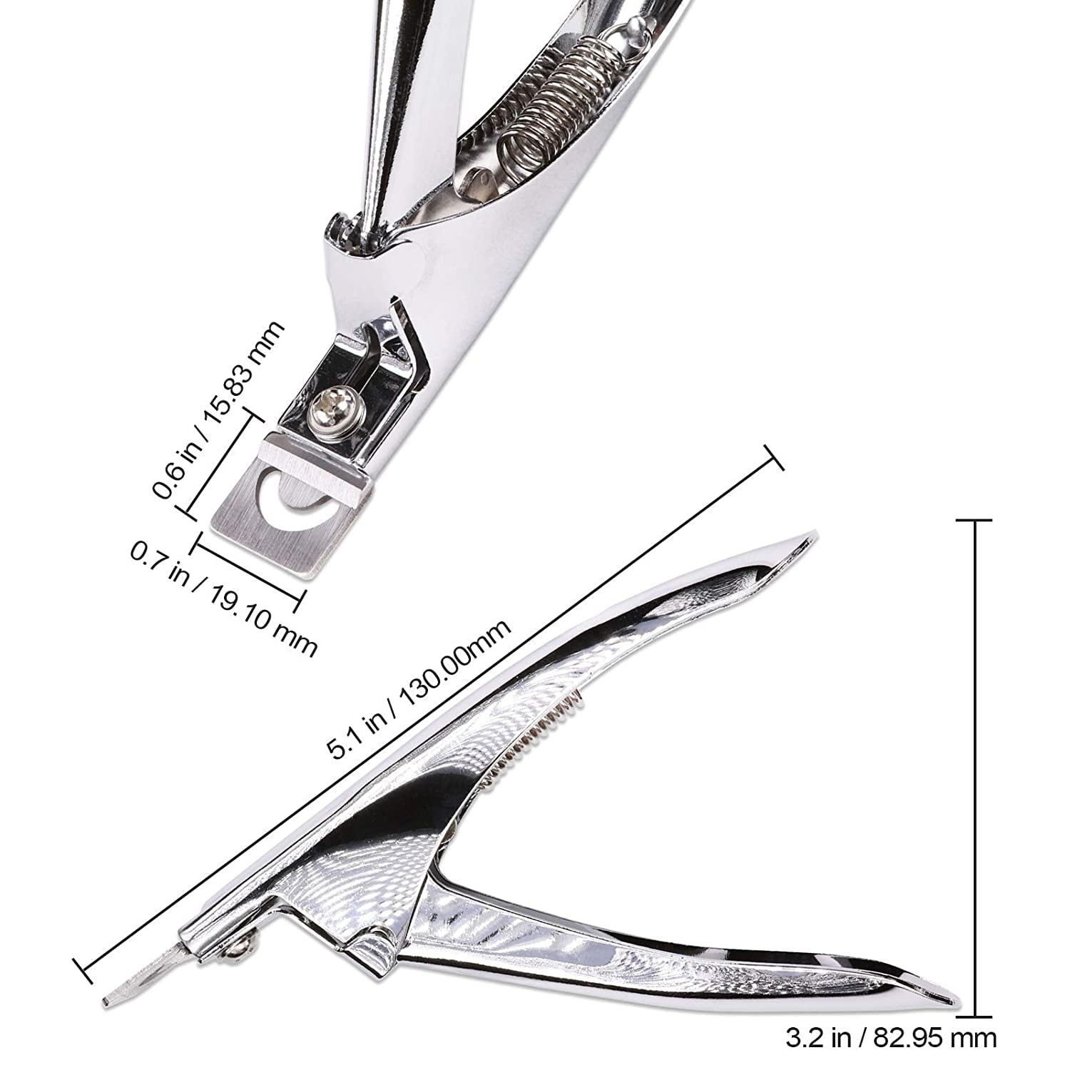 PANA USA Professional Stainless Steel Acrylic Nail Tips Clipper Cutter - False Nails/Fake Nails/Artificial Nails Trimmers for Nail Manicure Pedicure, Clip Tool for Home Nail Art DIY (Silver) Health & Beauty > Personal Care > Cosmetics > Cosmetic Tools > Nail Tools Pana   