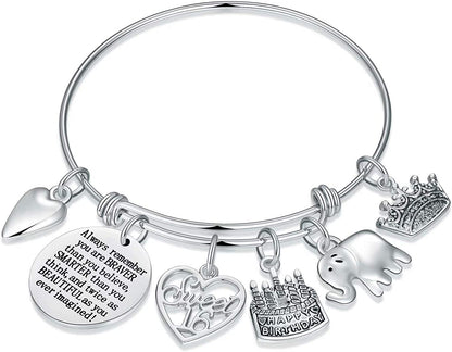 Birthday Gifts for Women Girls Bracelet, Expandable Charm Bracelets 5Th 6Th 7Th 8Th 9Th 10Th 20Th 30Th 40Th 50Th 60Th 70Th 80Th 90Th Birthday Gift for Friend, Mom, Daughter, Niece, Sister, Grandma Apparel & Accessories > Jewelry > Bracelets M MOOHAM 16th  
