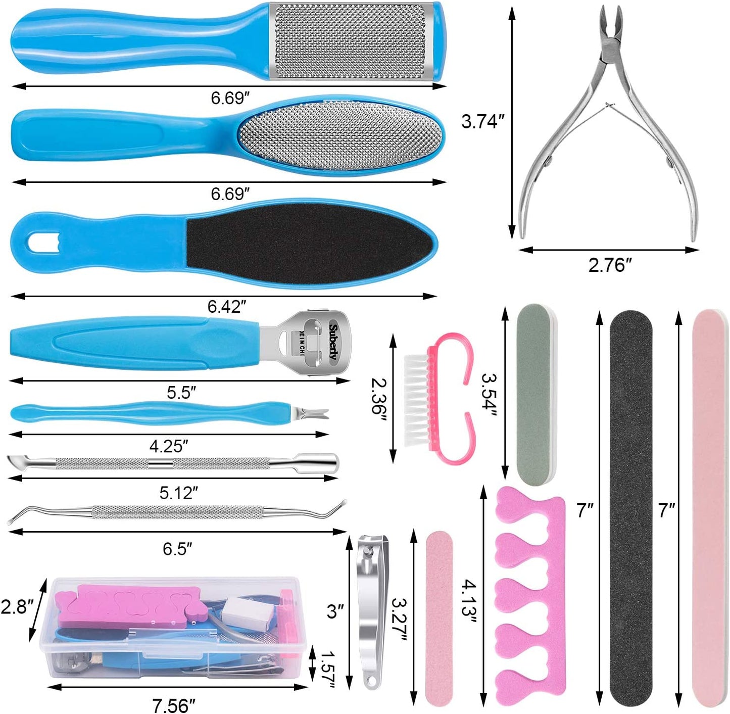 EAONE Professional Pedicure Tools Set, 20 in 1 Foot Files Callus Remover for Feet, Stainless Steel Foot Scrubber Rasp Heel Dead Skin Removal Pedicure Kit for Women and Men Foot Care at Home and Salon Health & Beauty > Personal Care > Foot Care EAONE   