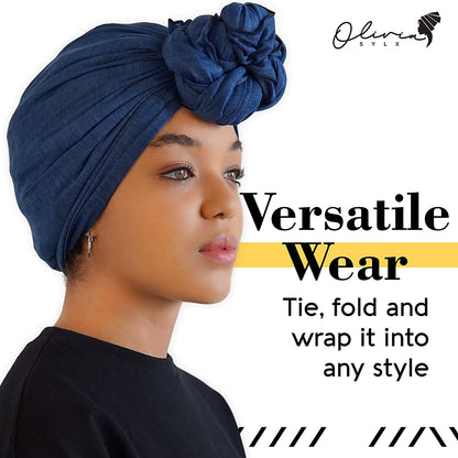 Head Wrap for Black Women - African Hair Wrap & Hair Scarf - Jersey Hair Turbans for Women - Soft & Breathable Headwrap Apparel & Accessories > Clothing Accessories > Bandanas & Headties Olivia Sylx   