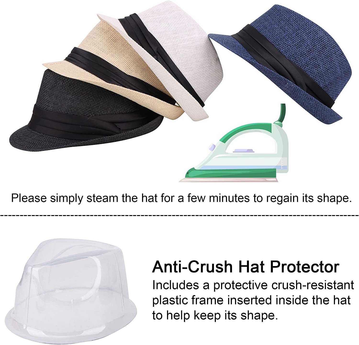 Simplicity Fedora for Men Women Unisex Men'S Women'S Classic Manhattan Structured Gangster Trilby Fedora Hat Apparel & Accessories > Clothing Accessories > Hats Simplicity   