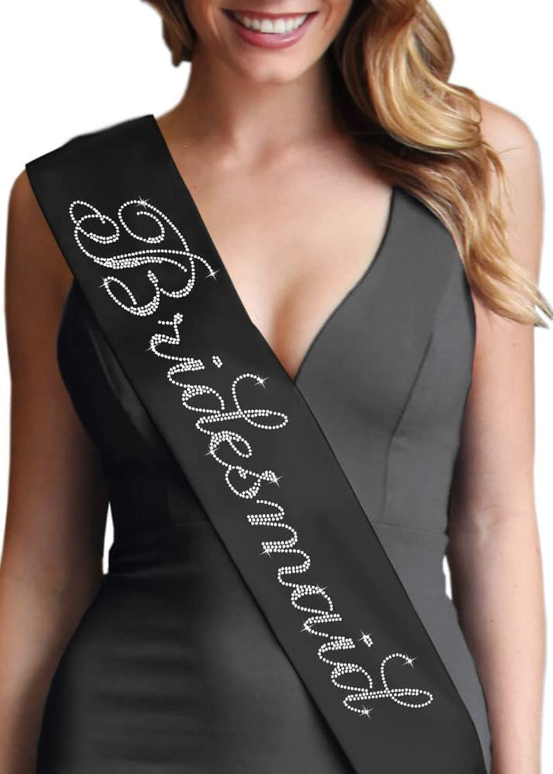 Blue Flirty Bride to Be Sash - Premium BRIDAL GRADE SATIN & Real CRYSTAL Rhinestone Bride to Be Satin Sash - Bachelorette Accessory Bride Gift - Classic Royal Blue Sash(Flrty B2B) Apparel & Accessories > Clothing Accessories > Sashes RhinestoneSash Black - Bridesmaid One Size Fits Most 