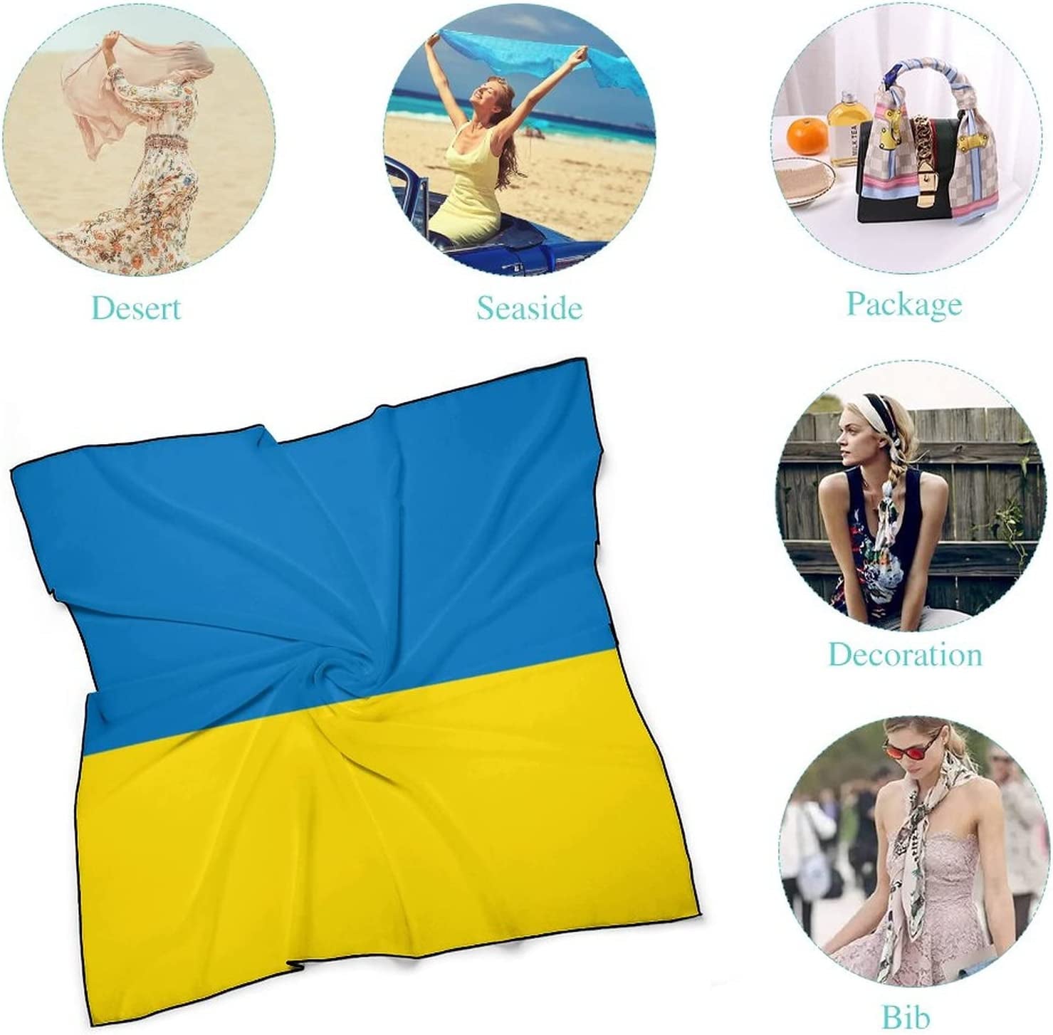 Buonota Ukrainian Flag Fashion Square Scarf Neck Scarf Head Scarf Shawl, Very Suitable for Events, Parties, Weddings, Travel, Birthday Gifts Apparel & Accessories > Clothing Accessories > Scarves & Shawls Buonota   