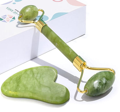 Jade Roller & Gua Sha Facial Skin Care Tools - Self Care Gifts for Women Beauty Face Roller Massager Skincare Guasha Health & Beauty > Personal Care > Cosmetics > Cosmetic Tools > Skin Care Tools ROSELYNBOUTIQUE   