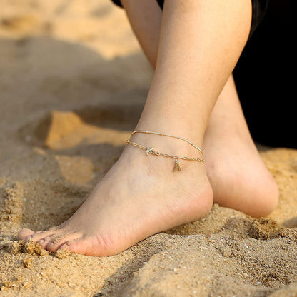 Graduation Gifts for Her 2022 Ankle Bracelets, 14K Gold Plated Inspirational Layering Initial Ankle Bracelets College Graduation Gifts for Her Him Layered Gold Anklets for Women Friendship Gifts Apparel & Accessories > Jewelry > Anklets Yoosteel   