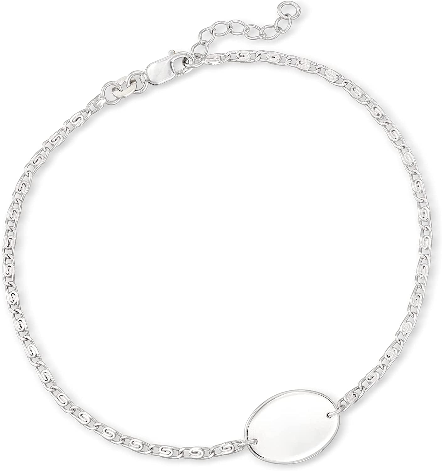 Ross-Simons Sterling Silver Personalized Anklet Apparel & Accessories > Jewelry > Anklets Ross-Simons   