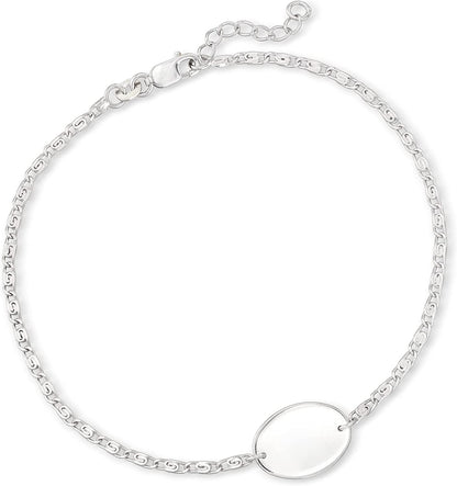 Ross-Simons Sterling Silver Personalized Anklet Apparel & Accessories > Jewelry > Anklets Ross-Simons   
