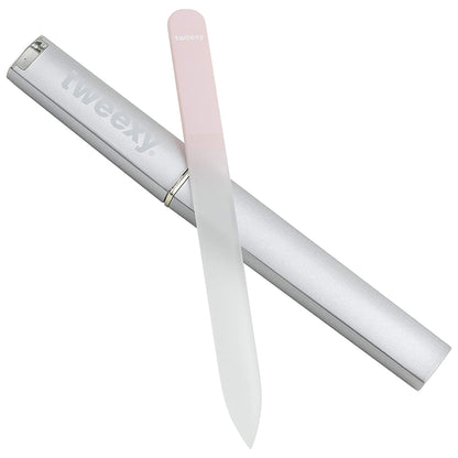 Tweexy Genuine Czech Crystal Glass Nail File with Protective Case and Vinyl Sleeve, Manicure and Pedicure Tool, Nail Care Accessories (Purple) Health & Beauty > Personal Care > Cosmetics > Cosmetic Tools > Nail Tools tweexy Light Pink  