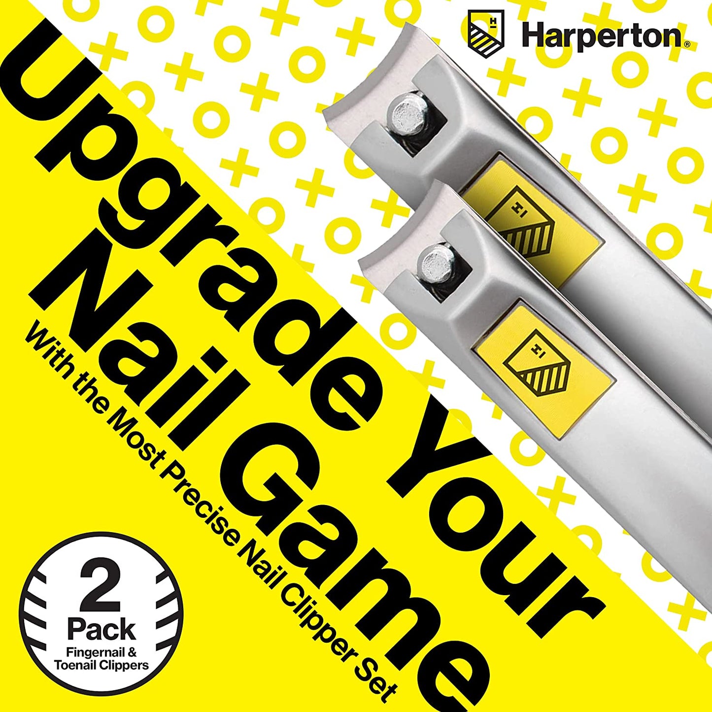 Harperton Nail Clippers Set - 2 Pack Stainless Steel Ingrown Toenail Tool, Professional Fingernail & Toenail Clippers for Thick Nails Health & Beauty > Personal Care > Cosmetics > Cosmetic Tools > Nail Tools Harperton   