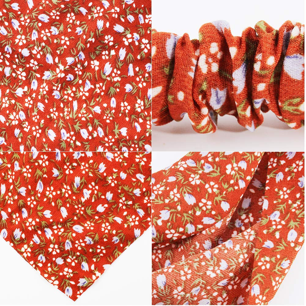 Floral Hair Scarf Headband - TOBATOBA 5 Pcs Hair Bandanas for Women Bandana Headband Chiffon Boho Headbands for Women Elastic Head Bandana Floral Bandana Headbands for Women Girls Hair Accessories Apparel & Accessories > Clothing Accessories > Bandanas & Headties TOBATOBA   