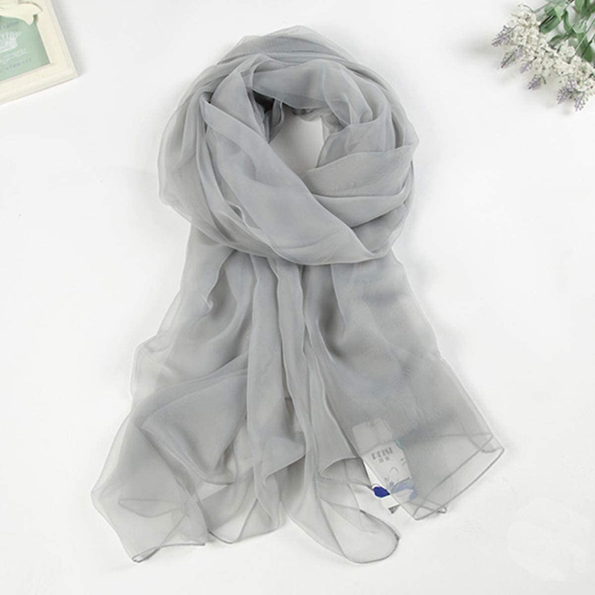 K-Elewon Solid Color Silk Scarf Fashion Scarves Wrap Long Lightweight Shawls for Women Apparel & Accessories > Clothing Accessories > Scarves & Shawls K-Elewon   