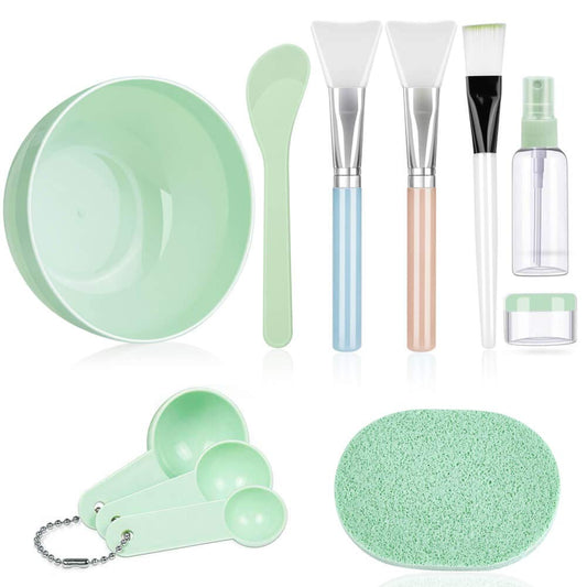 Face Mask Mixing Bowl Set, Anezus 11 Pcs DIY Facemask Mixing Tool Kit with Facial Mask Bowl Stick Spatula Silicone Brush Spray Bottle Puff Soaking Bottle Gauges Health & Beauty > Personal Care > Cosmetics > Cosmetic Tools > Skin Care Tools Anezus   
