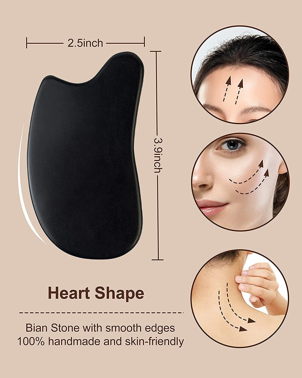 Gua Sha Facial Tools, 4 Pcs Guasha Tool for Face and Body, Gua Sha Stones Set, Bian Stone Massage Tools for IASTM/ASTYM by Mohern Health & Beauty > Personal Care > Cosmetics > Cosmetic Tools > Skin Care Tools MoHern   