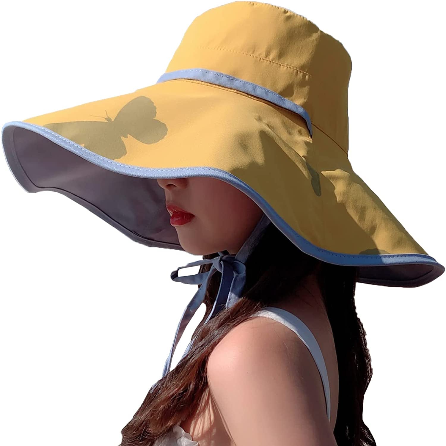 Farodor Women'S Packable Reversible Bucket Hat UV Sun Protection Wide Brim Summer Beach Cap Apparel & Accessories > Clothing Accessories > Hats FaroDor 5yellow  