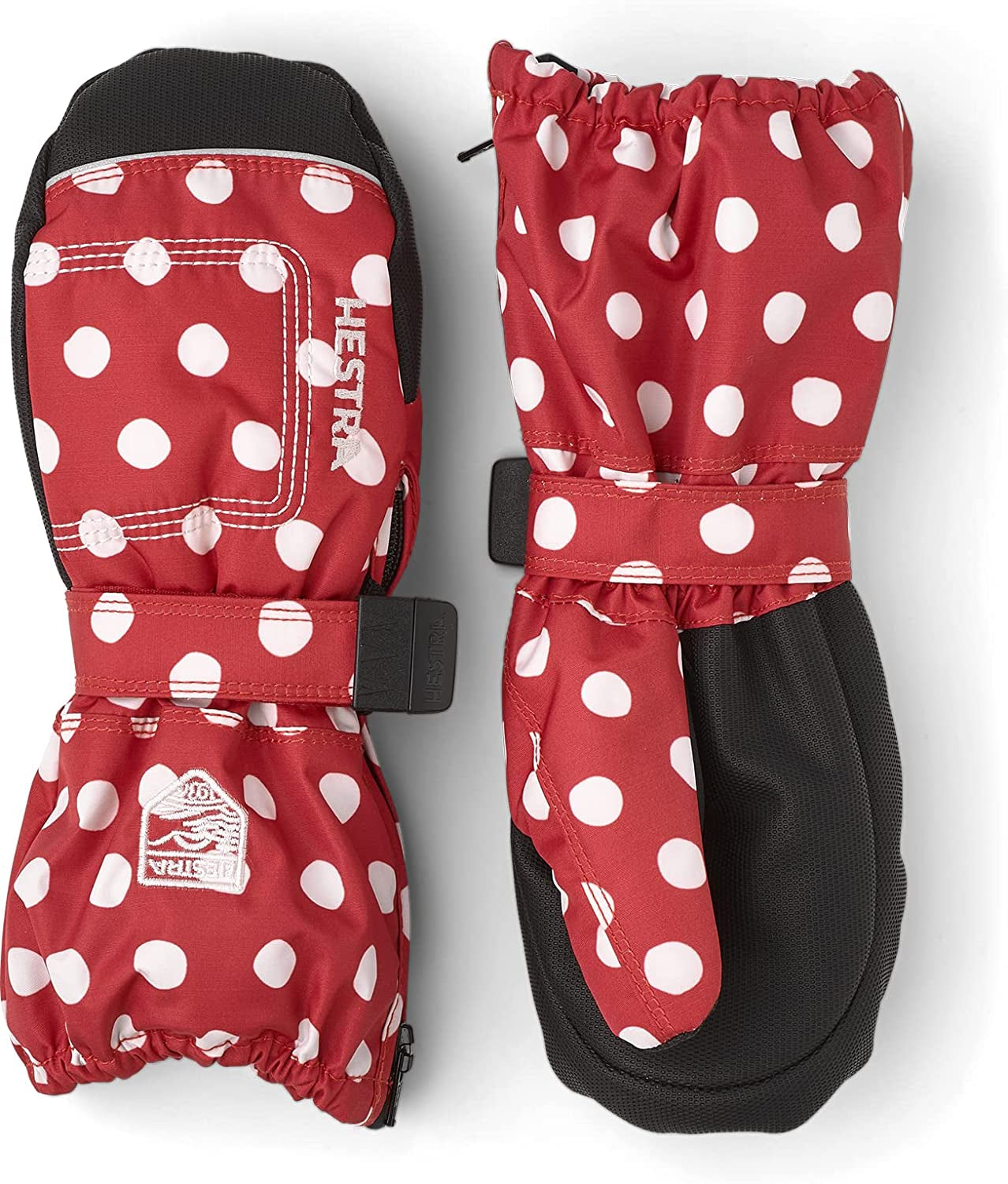 Hestra Baby Zip Long Mitt (Child 1-9Yrs) | Waterproof, Insulated Mittens for Toddlers & Kids for Winter & Playing in the Snow Apparel & Accessories > Clothing Accessories > Gloves & Mittens Hestra Red Print 3 