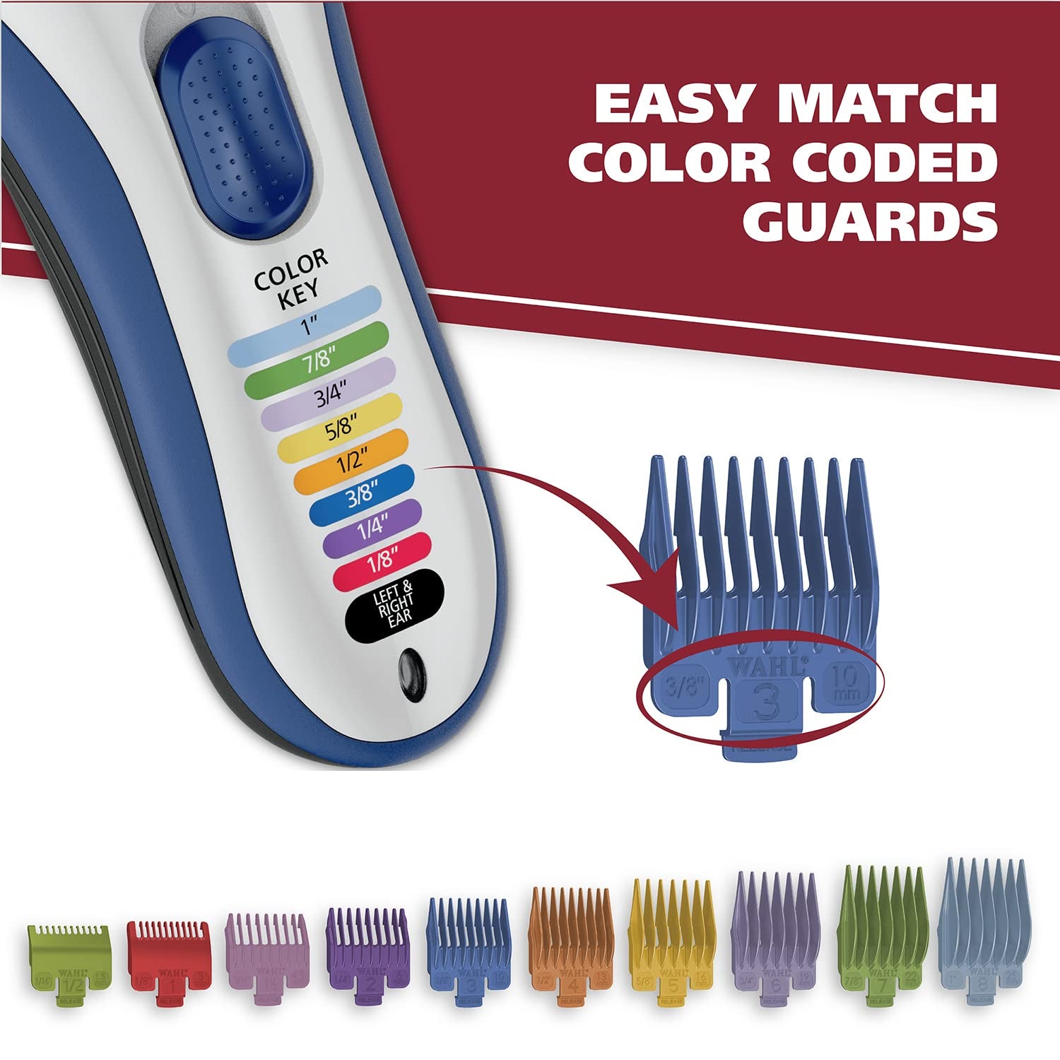 Wahl Color Pro Cordless Rechargeable Hair Clipper & Trimmer – Easy Color-Coded Guide Combs - for Men, Women, & Children – Model 9649P Health & Beauty > Personal Care > Hair Care Wahl Clipper   