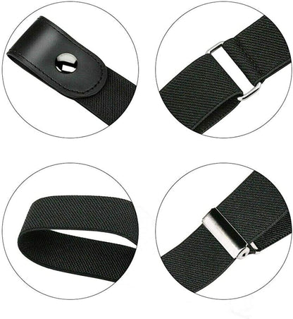 VJK No Buckle Free Elastic Belt for Women Men, Comfortable Adjustable Invisible Stretch Waist Belt for Jeans No Bulge 110Cm Apparel & Accessories > Clothing Accessories > Belts VJK   