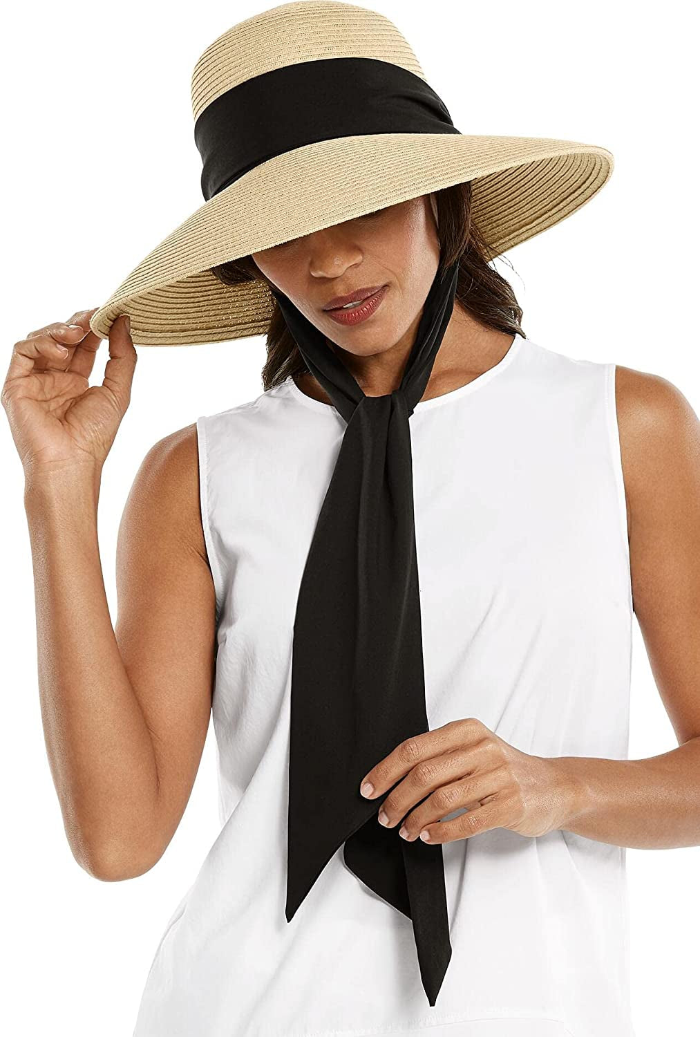 Coolibar UPF 50+ Women'S Stella Scarf Detail Hat - Sun Protective Apparel & Accessories > Clothing Accessories > Hats Coolibar   