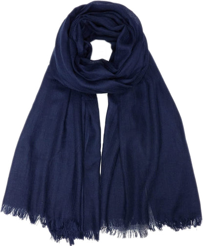 Women Summer Scarfs Lightweight Large Long Gauze Shawl Linen Beach Wrap Plain 75”×43” Apparel & Accessories > Clothing Accessories > Scarves & Shawls Gragengs Navy1  