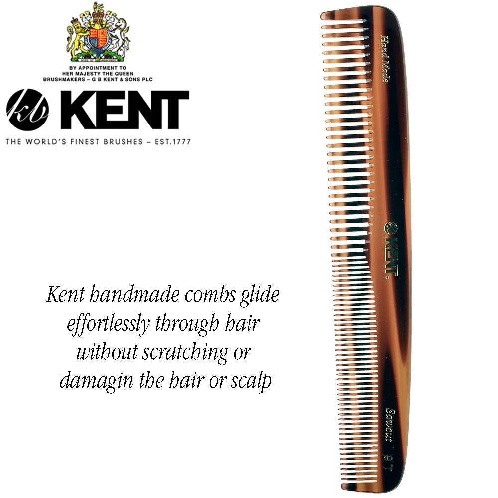 Kent 9T Pocket Comb & Hair Straightener - Wide Tooth/Fine Tooth Comb for Hair Care - Beard Straightener Comb and Cosmetology Supplies - Detangling Comb and Straightening Comb Styling Beard Comb Health & Beauty > Personal Care > Hair Care KENT   