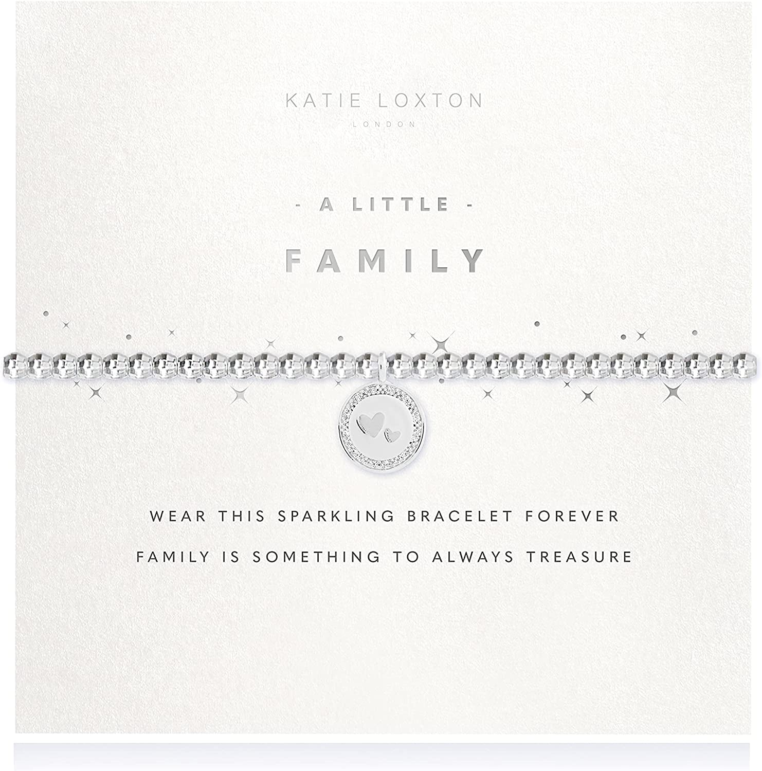 Katie Loxton a Little Family Womens Stretch Adjustable Band Fashion Faceted Charm Bracelet Apparel & Accessories > Jewelry > Bracelets Katie Loxton FAMILY  