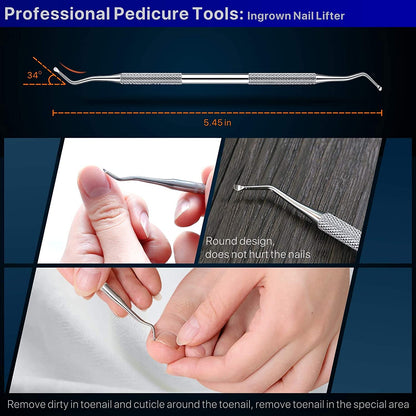 Ingrown Toenail Tool Kit 6PCS, Ingrown Toenail File and Lifter Double Sided, Sterilizable Stainless Steel Material,Pedicure Tools Professional Health & Beauty > Personal Care > Cosmetics > Cosmetic Tools > Nail Tools konovo   
