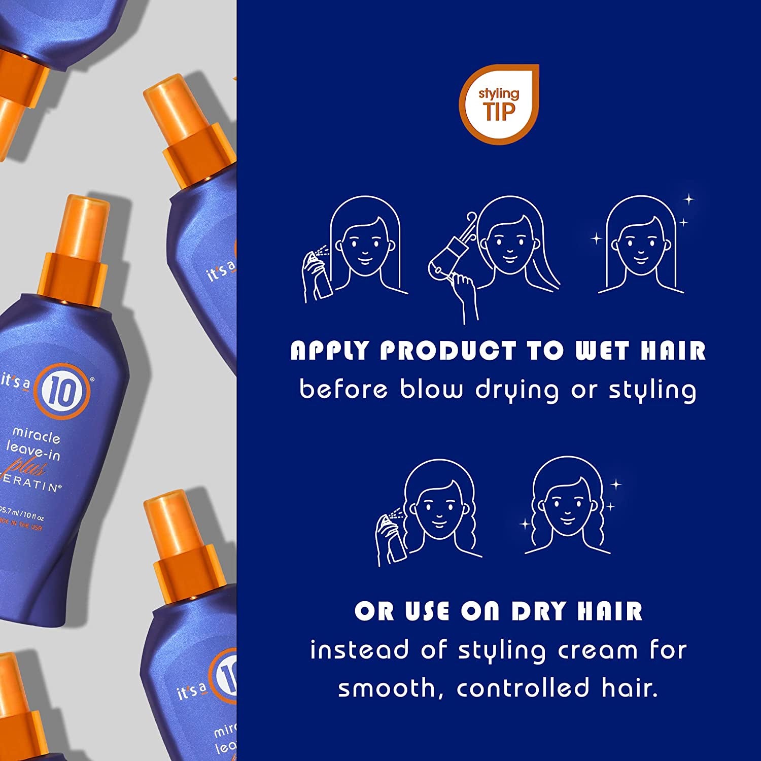 It'S a 10 Haircare Miracle Leave-In plus Keratin Spray, 10 Fl. Oz (Pack of 3) Health & Beauty > Personal Care > Hair Care It's a 10 Haircare   